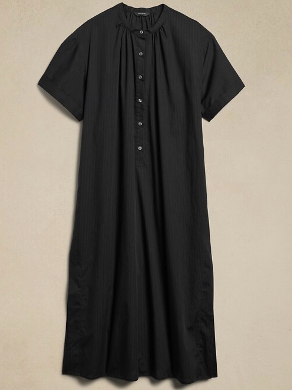 Banana Republic Factory Poplin Kaftan Maxi Oversize Black Dress Size Medium